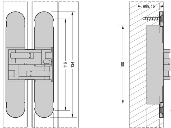 Invisible door hinge