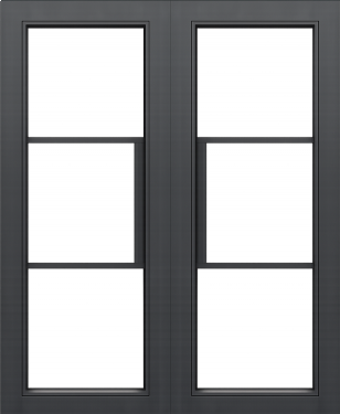 FD30 Glazed Slimline Minimalist Double Door